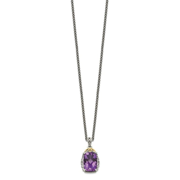 Shey Couture QTC685 mm Sterling Silver with 14K Gold Amethyst