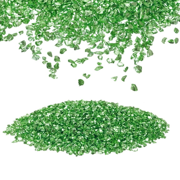 Uxcell Broken Crushed Glass Irregular Sequins 0.08''-0.16'' Dark Green Metallic Chunky Glitters For DIY Crafts Arts Nail