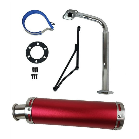 Fixrightpro High Performance 12 Inch Red Muffler for GY6 50cc Scooter Moped