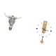thumbnail image 5 of Escultura tribal de cabeza de toro para colgar en la pared, con números , reloj de pared silencioso, adorno acrílico para oficina, gran, 5 of 8