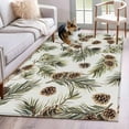 thumbnail image 2 of Non-Slip Rug Pad Rugs Winter Pine Cone Leaf Rectangle Area Rugs 4x6Ft Soft Carpet Pads for Living Room Kids Room, Watercolor Green Brown Plant, 2 of 9