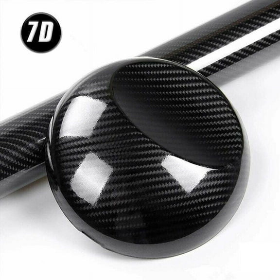 7D Glossy Carbon Fiber Vinyl Film Car Interior Accessories Wrap Stickers 12"x60"
