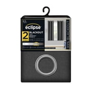 Eclipse Corte Solid Blackout Curtains, Set of 2, 63 Inch Long Blackout Curtains, 37 W x 63 L, Grey