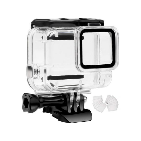 Waterproof Housing Case Only for Go Pro Hero 7 White & Silver, Protective 45m Underwater Dive Case Shell with Bracket Accessories for Go Pro Hero 7 White & Silver Camera with 12pcs Anti- Fog Inserts