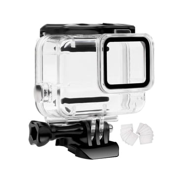 Waterproof Housing Case Only for Go Pro Hero 7 White & Silver, Protective 45m Underwater Dive Case Shell with Bracket Accessories for Go Pro Hero 7 White & Silver Camera with 12pcs Anti- Fog Inserts