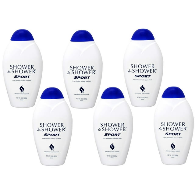 Shower To Shower Poudre Corporelle Absorbante - Sport - 13 oz (Quantité de 6)