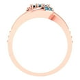 thumbnail image 4 of 0.45 ct Brilliant Round Cut Turquoise 14K Rose Gold Solitaire with Accents Engagement Bridal Wedding Ring Band Set size 4.25, 4 of 7