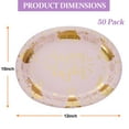 thumbnail image 2 of Dopo Easter Paper Plates Disposable - AFN150pcs Oval Bunny Dinner Plates Heavy Duty Large 12x10in Pink Gold Paper Tableware Dinnerware Happy Pretty Rabbits Flowers Eggs for Easter Spring/Picnics, 2 of 3