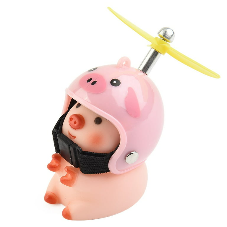 Pig Bike Decoration, Car Ornament Cute Lucky Pig with Helmet Electric  Motorcycle Handlebar Accessories 