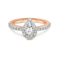 thumbnail image 3 of 5 Carat IGI Certified Pear Shape Lab Grown Diamond Engagement Ring | 14K Rose Gold | Lumina Halo Eternity Diamond Ring | FG-VS1-VS2 Quality Friendly Diamonds, 3 of 4