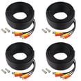 thumbnail image 1 of Paquete de 4 Cámara de seguridad CCTV Cable BNC Siamese Pre-Hecho 2-en-1 Video y potencia PVC Negro 100 pies SatelliteSale, 1 of 6