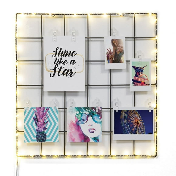 Mercury Merkury Light Up LED Photo Clip Grid, 14x14 LED PhotoClip Grid