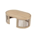 thumbnail image 5 of Christopher Knight Home 4-Piece Wood Outdoor Patio Conversation Set, Woven Rope Seatings with Coffee Table, Beige Cushions, 5 of 13