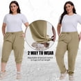 thumbnail image 5 of FEN AI Women’s Plus Size Cargo Pants Khaki Hiking Fishing Pants with 5 Pockets Quick Dry Travel Casual Trousers XL, 5 of 7