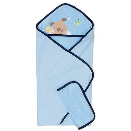 Child of Mine by Carter's Hooded Towel and Washcloth, Blue
