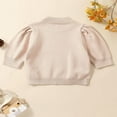 thumbnail image 3 of PENGXIANG Enfants Bébé Filles Tricot Pulls Manches Longues Puff Col Rond Pull-Over Tops Tricot, 3 of 7