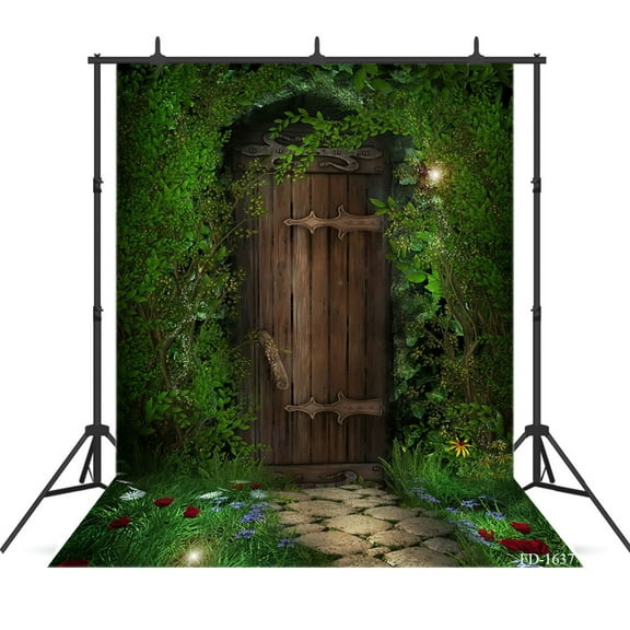 Fairy Tales Forest Wood Door Photography Background for Photo Studio Children Baby Newborn Party Vinyl Cloth Backdrops Photocall