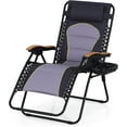 thumbnail image 3 of Oversize XL Padded Zero Gravity Lounge Chair Anti Gravity Lawn Chair Adjustable Recliner w/Pillow & Cup Holder Outdoor Camp Chair for Poolside Backyard Beach, Support 350lbs, Purple, 3 of 7