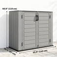 thumbnail image 2 of Armoire de Rangement Extérieure de 248 Gal, Remise de Jardin en HDPE Robuste avec Couvercle Rabattable et Doubles Portes Verrouillables, Grande Boîte à Outils pour Patio, Cour Arrière Ou Terrasse, 55.9 Pouces L x 26.4 Pouces P x 46.9 Pouces H, Gris Pâle, 2 of 7