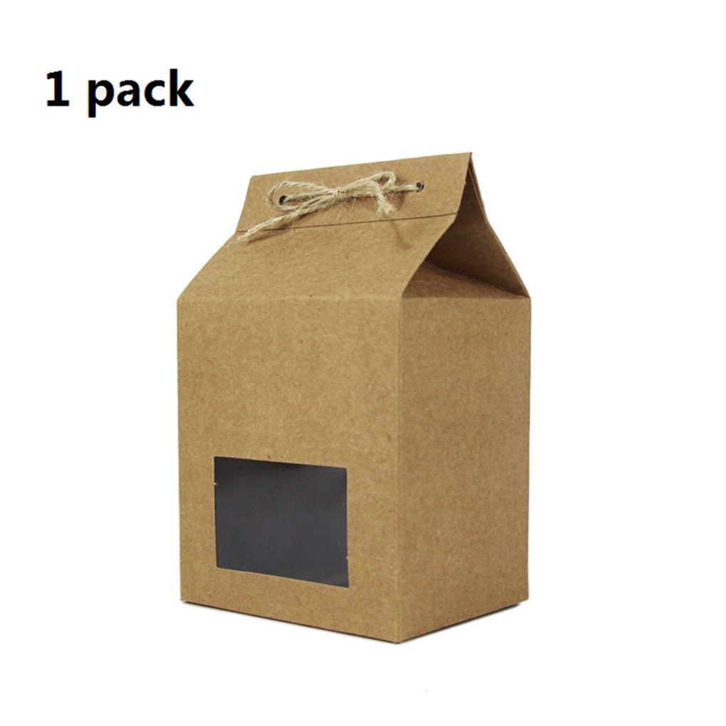 Hi,FANCY 1pc Kraft Paper Cupcake Boxes Muffins Carrier with Window