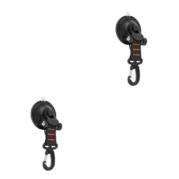 Greeniant Paquete de 4 ganchos de ventosa para exteriores, mosquetón de sujeción, reusable, extraíble, plástico, nailon, ventosa para Rojo 2piezas