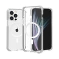 thumbnail image 1 of ELEHOLD Acrylic Clear Wireless Charging Case for iPhone 13 Pro Max 6.7 inch.Support Magsafe Feature Anti-Scratch Shockproof Clear Four Corner Cushion Anti-Dropping Full Body Protection Case, White, 1 of 9