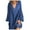 Blue, variant on WREESH Womens Fashion Plus Size Tops Solid Color Cotton Linen Shirt Summer Casual Soild V-Neck Loose Long Sleeve T-Shirt Tops Blouse Pullover Blue