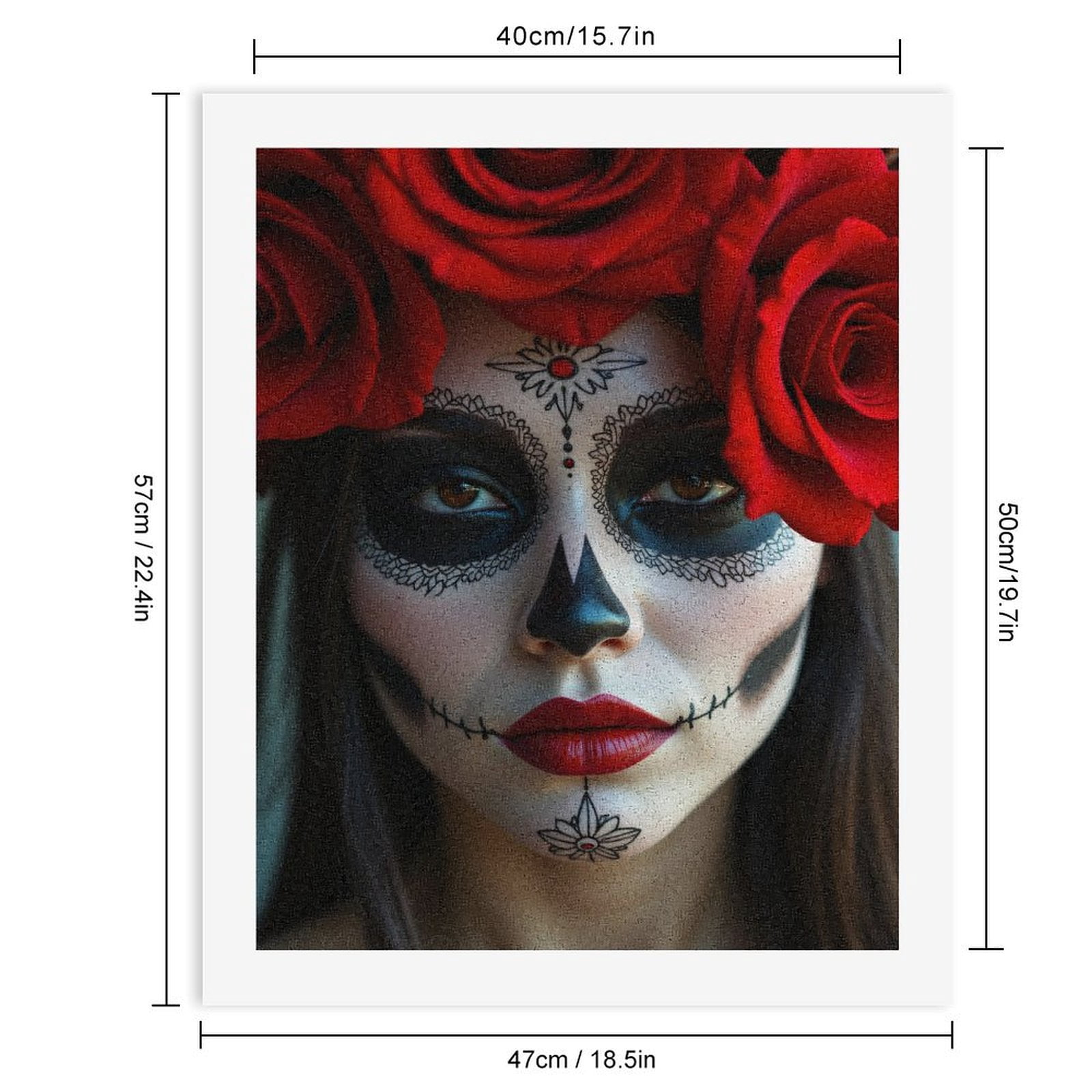 Paint By Numbers Kit for Adults Beginner - DIY Red Rose Face Art Elegance Canvas Painting Kits for Adults, Frameless Paint By Number for Adults for Home Wall Decor 16x20 Inch