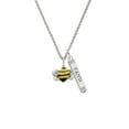 thumbnail image 2 of Delight Jewelry Silvertone Large Enamel Bumble Bee Silvertone Believe Faith Prayer Hope Bar Charm Necklace, 23", 2 of 4