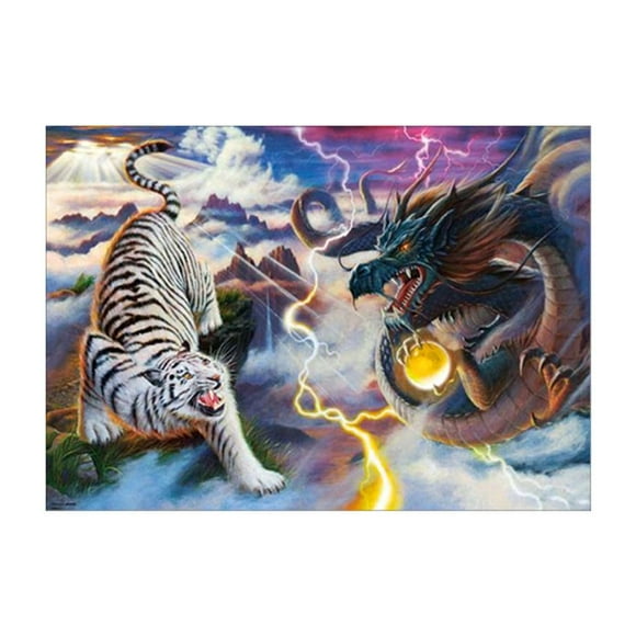 Diamond Cross Stitch 5D Diamond Draw Full Diamond Dragon And Tiger Fights 7302