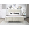thumbnail image 4 of Meridian Furniture Zara Contemporary Cream Velvet Queen Bed, 4 of 15