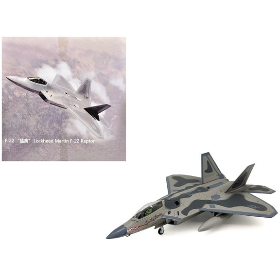 Lockheed Martin F-22A Raptor Aircraft "Spirit of America 412th Test Wing Edwards Air Force Base" (1997) United States Air Force 1/100 Diecast Model Airplane