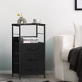 thumbnail image 3 of Black Nightstand for Bedroom, Side Table with 3 Drawers Modern Bedside Table with Storage Shelf, 3 of 8