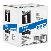 Mobil 1 V-Twin Full Synthetic Motorcycle Oil 20W-50, 6 Quart