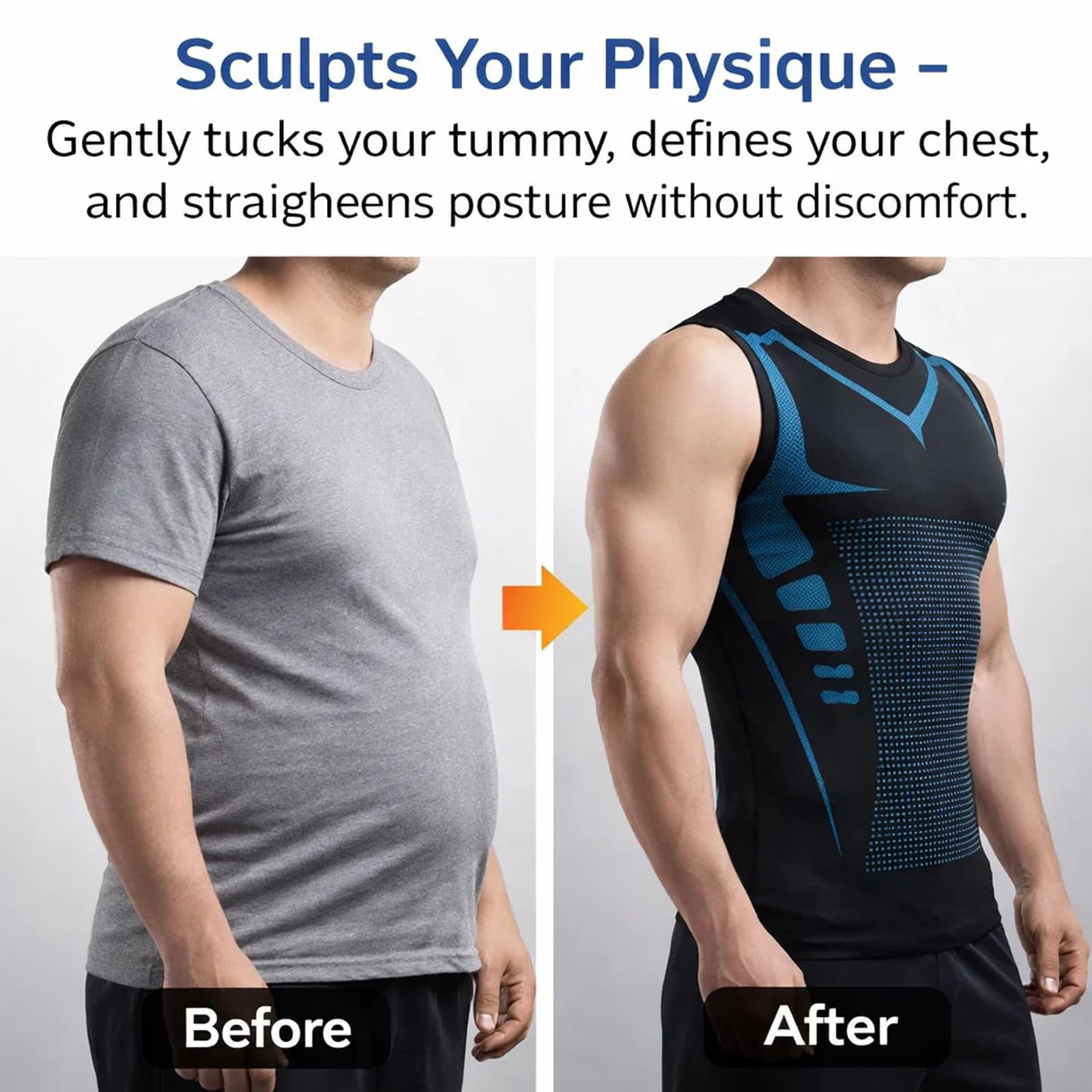 North Alpine Compression Shirt, Mens Tank Tops, Slimming Body Shaper Vest, Sport Running Dry Fit Gym Shirt