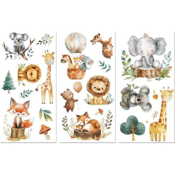 Rub on Transfer Decals for Furniture Crafts Decor Light Watercolor Forest 6"x12" 3Pcs Waterproof UV Transfer Decals Sticker for Dresser Glass Porcelain Wood Plastic