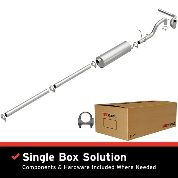 BRExhaust OE Replacement Exhaust System Kit 106-0278: Compatible with 1987-1995 Ford F-150 4.9L, 1987-1995 Ford F-150 5.0L, 1987-1995 Ford F-150 5.8L, 1987-1995 Ford F-250 5.8L
