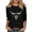 Black, variant on Staron Women's 3/4 Sleeve Western Print Casual T-Shirt Round Neck Loose Fit Fashion Top, Green L