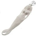 thumbnail image 2 of 925 Silver Siren Mermaid Nereid Water Nymph Bison Bone Sterling Pendant, 3", 2 of 3