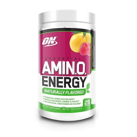 Optimum Nutrition Amino Energy Naturally Flavored Pre Workout + Essential Amino Acids, Raspberry Lemonade, 25 (Optimum Nutrition Amino Energy Best Flavor)