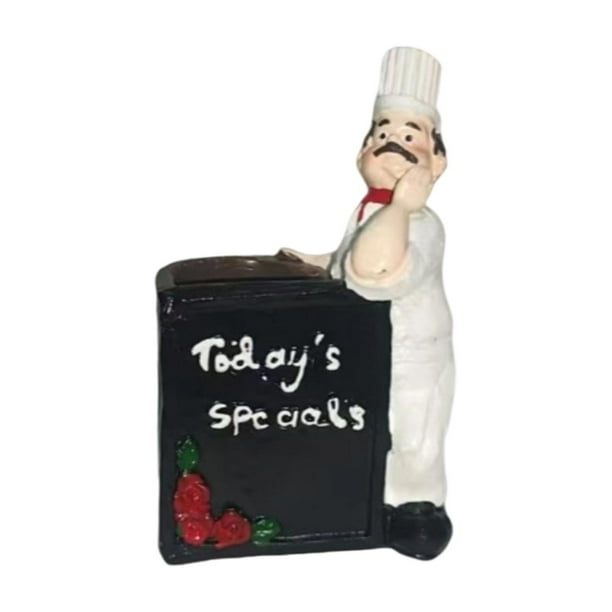 Estatua de chef, figura decorativa, dispensador de palillos, artesanías, contenedor de almacenamiento Estilo A