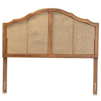 Bowery Hill Walnut Finished Wood Queen Size Arched Headboard