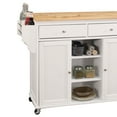thumbnail image 4 of ACME Tullarick 2-Drawer Wooden Mobile Kitchen Island in Natural and White, 4 of 5