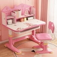 thumbnail image 2 of YNCE Desk for Kids, Kids Desk and Chair Set Height Adjustable for Girls, Kids Study Table and Chair Set with Widened Desktop Storage Drawer, 2 of 7