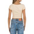thumbnail image 4 of Coduop Women Slim Fit Basic Short Sleeve Crop Top Casual Solid Slim Fit T-Shirt, 4 of 5