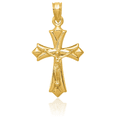 thumbnail image 5 of 14K Solid Yellow Gold Reversible Lord Jesus Christ Crucifix Holy Cross Necklace Religious Chain Pendant Charm, 5 of 13