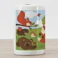 thumbnail image 3 of Squirrel Ceramic Toothbrush Holder, Animals Living Happily in the Forest Cartoon Design and, Decorative Versatile Countertop for Bathroom, 4.5" X 2.7", Multicolor, 3 of 4