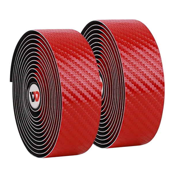 Cintas de manillar kusrkot 2 uds antivibración adhesivas con textura suave Rojo