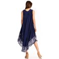 thumbnail image 2 of Sakkas Alexis Embroidered Long Sleeveless Floral Caftan Dress / Cover Up - Dark Blue - One Size, 2 of 5