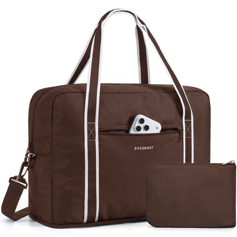 Bagsmart Foldable Travel Duffel Bag, Coffee Brown photo 1